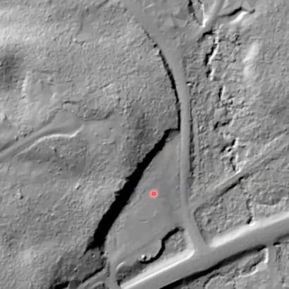 ALS/LIDAR technology graphically illuminates the extent to which the proposed gas stationsite was mined for gravel, making it hyper-vulnerable to contamination. Photo: Robert Newton