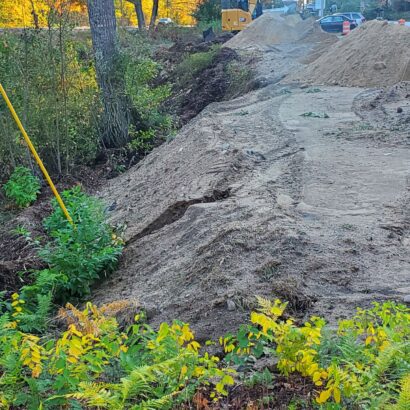 123_1 4 Gas station construction material is seen pushed onto State land. DOT said the developer must "restore" the property, but has declined to provide additional details. Contributed Photo